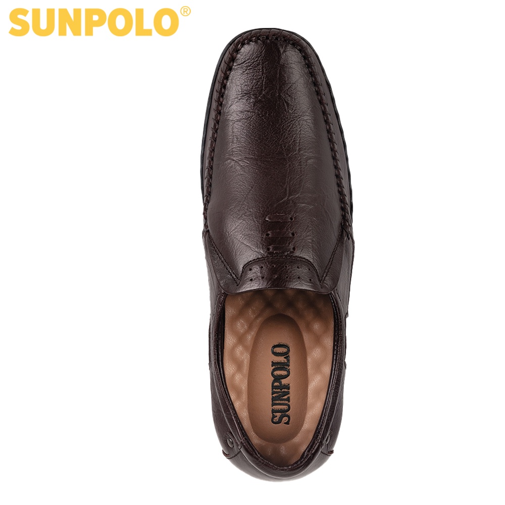 Giày lười nam Da bò cao cấp SUNPOLO đi làm công sở, đi chơi Màu Đen/Nâu - SU2098DN