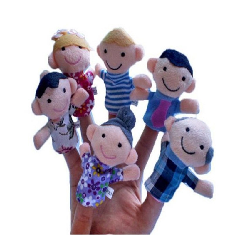 ♕ babyme ღ 6 Pcs Baby Kids Plush Cloth Play Game Learn Story Finger Puppets Toys