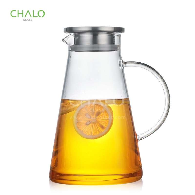 Bình trà thủy tinh chịu nhiệt  nắp inox 1800ml | BigBuy360 - bigbuy360.vn