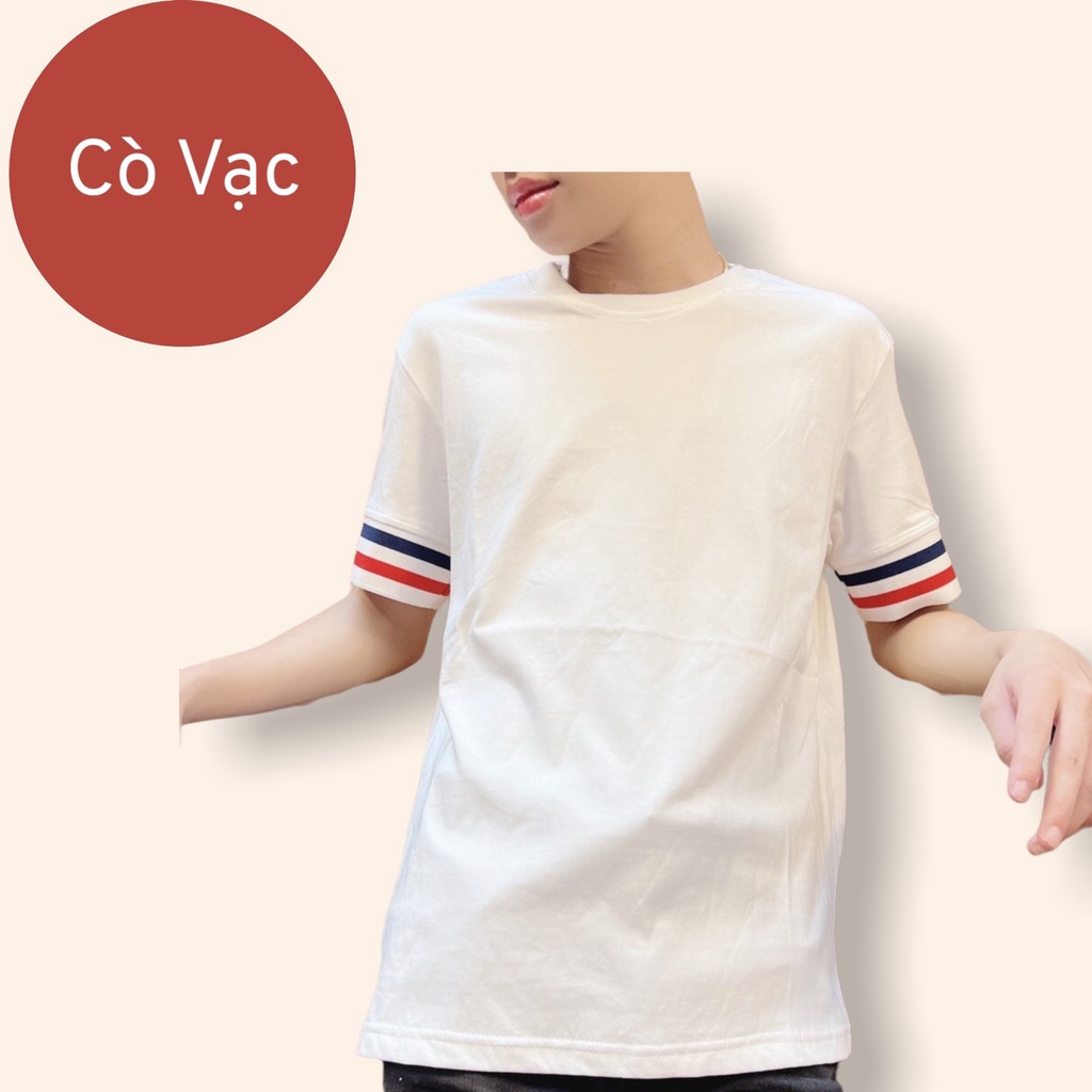 Áo Phông Thom Cao Cấp Sọc Tay Chất Liệu Cotton 100%