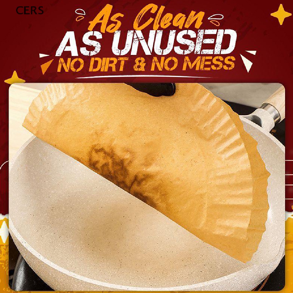 Bộ 50 Giấy Lót Nồi Chiên Không Khí Chống Dính Hình Tròn 16cm Dùng Một Lần