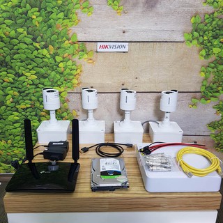 Bộ 4 camera 4G/LTE Hikvision 2 Megapixel chuyên lắp ở những nơi không có internet