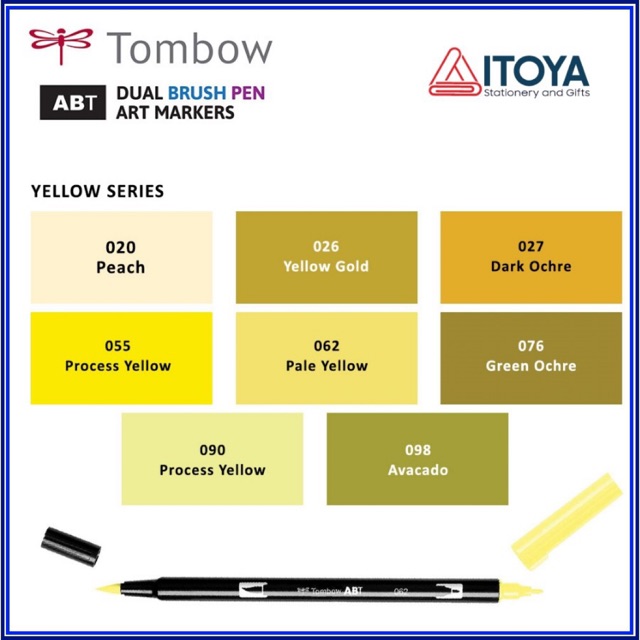 [Yellow series] Bút maker Tombow Dual Brush AB-T