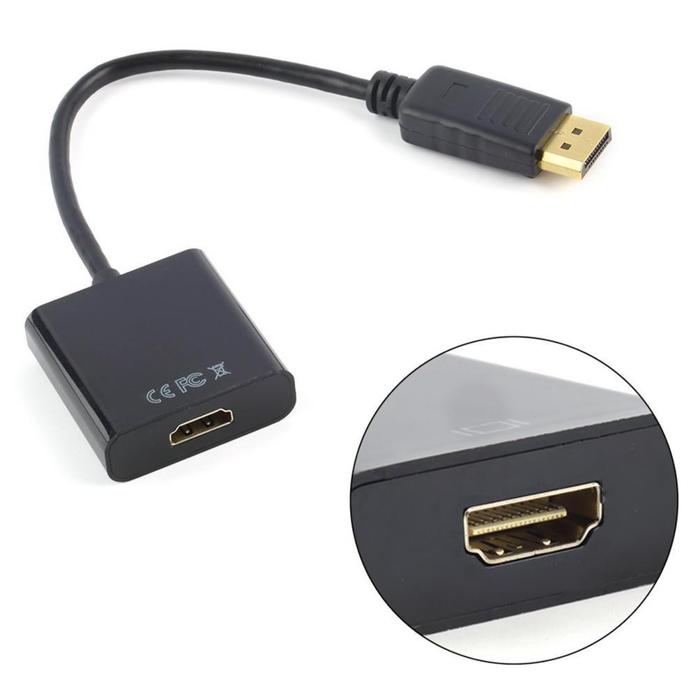DisplayPort DP Male to HDMI Female Adapter Cable Converter for Laptop Black