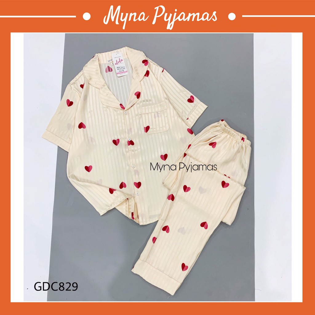 Bộ Pyjama, Bộ mặc nhà Lụa Gấm Cao Cấp Áo Cộc Quần Dài, Hàng có size, Ảnh chụp thật | BigBuy360 - bigbuy360.vn
