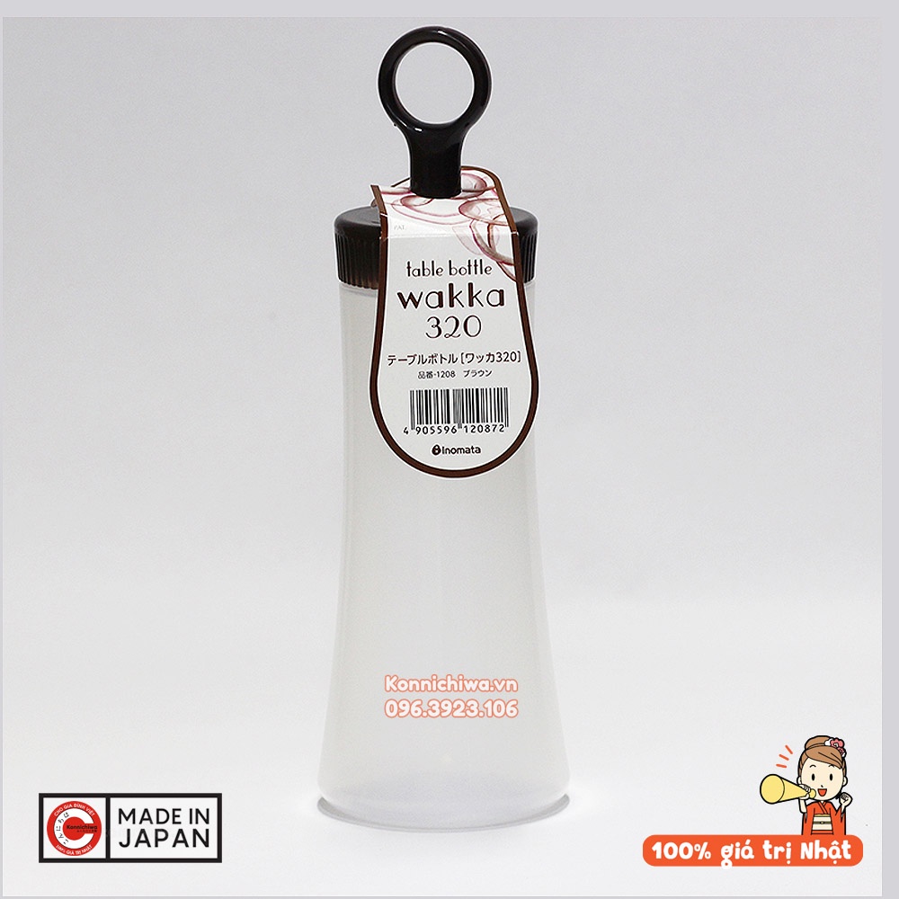 Chai đựng nước sốt 360ml INOMATA hàng Nhật nội địa | Bình nhựa có nắp cài đựng sữa, tương ớt, tương cà tiện dụng