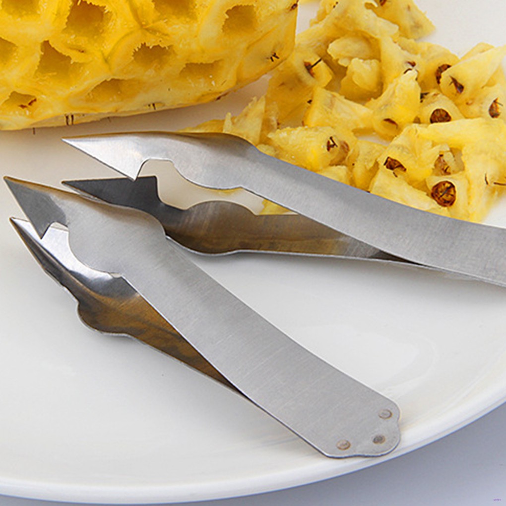 2pcs Pineapple Eye Seed Remover Stainless Steel Pineapple Eye Peeler Kitchen Utensil Tools