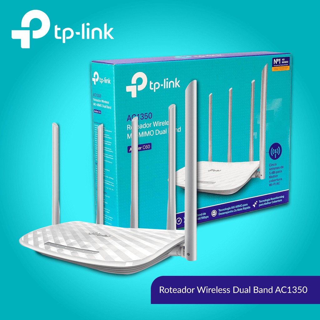 Bộ phát TPLINK Băng tần kép Wi-Fi AC1350 Archer C60 | BigBuy360 - bigbuy360.vn