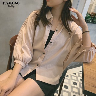 Áo sơ mi cánh dơi viền nổi KAMONG A051