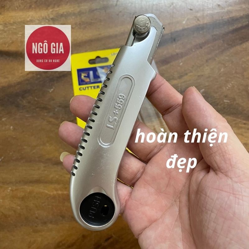 Dao rọc giấy lớn loại tốt 18mm LS+ khóa lưỡi kim loại rời, an toàn, chắc chắn, hàng loại tốt