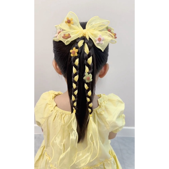 Kẹp Tóc Nơ Hoa Tuyết Cho Bé Gái