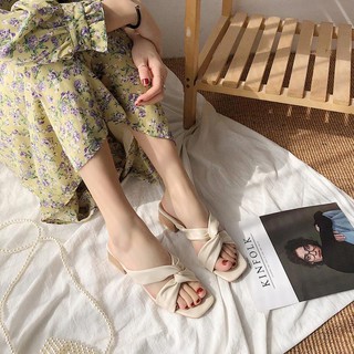 [Sẵn] Dép quai xoắn đế gỗ