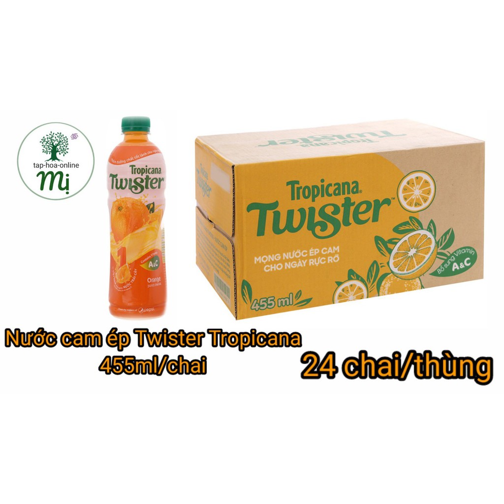 Thùng 24 chai nước cam ép Twister 455ml