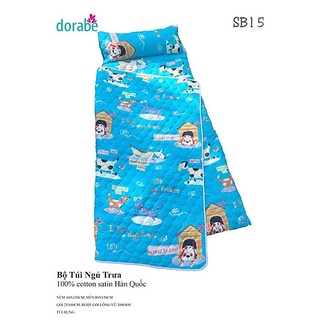 TÚI NGỦ CHO BÉ 4-12 TUỔI BỘ 3 TRONG 1 (NỆM, MỀN , GỐI) SATIN CAO CẤP