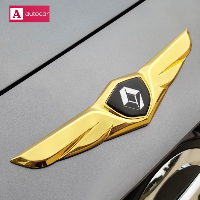 Miếng Dán Trang Trí Hình Đôi Cánh Bằng Kim Loại Cho Renault KWID Sandero Captur Logan Master Clio Captur Megane Arkana Kadjar Trafic