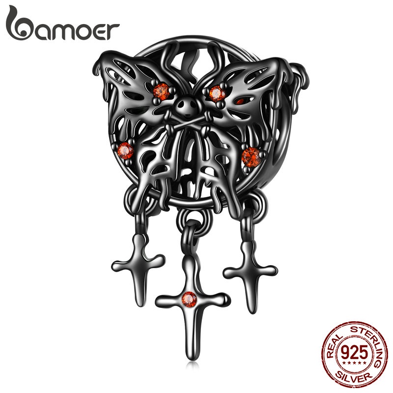 BAMOER Hạt Bạc 925 Biểu Tượng Celtic Gothic Treo Vòng Tay Và Vòng cổ Diy