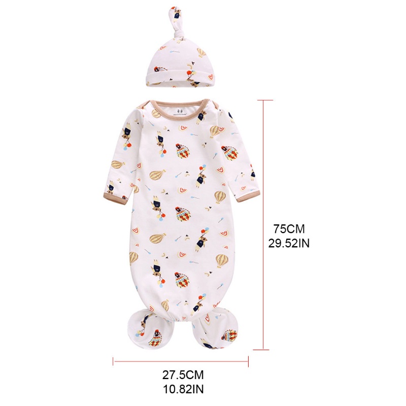 Bộ Áo Liền Quần Bằng Cotton Kèm Nón Xinh Xắn Dành Cho Bé