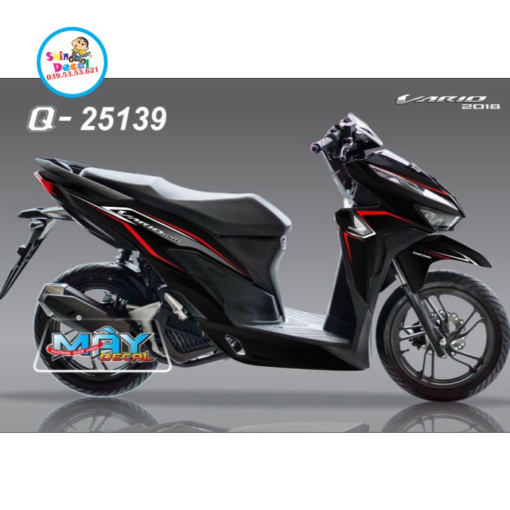 [SHIN DECAL] Tem xe vario 150 25139 đỏ đen