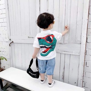 Bộ khủng long quần jean mềm mát cho bé trai hot nhất hè 2020
