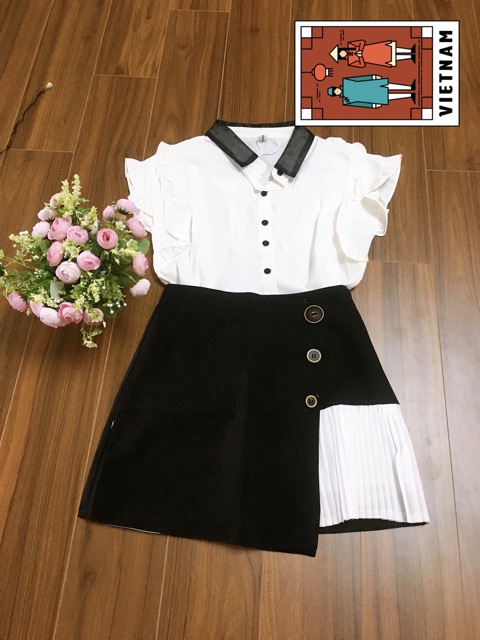 (Xả Hàng) Sét váy thiết kế nữ vải voan lơ xinh Hàn Quốc(có quần trong váy) | BigBuy360 - bigbuy360.vn