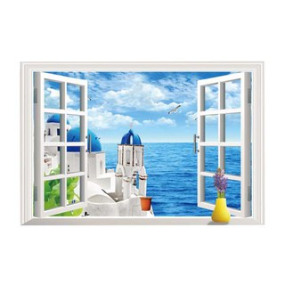 Miếng dán tường hình cửa sổ 3D