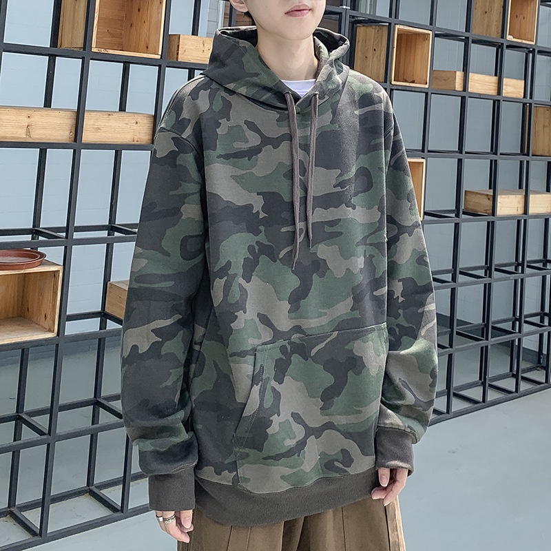 Áo hoodie IELGY họa tiết quân đội phong cách Harajuku cổ điển thời trang cho nam