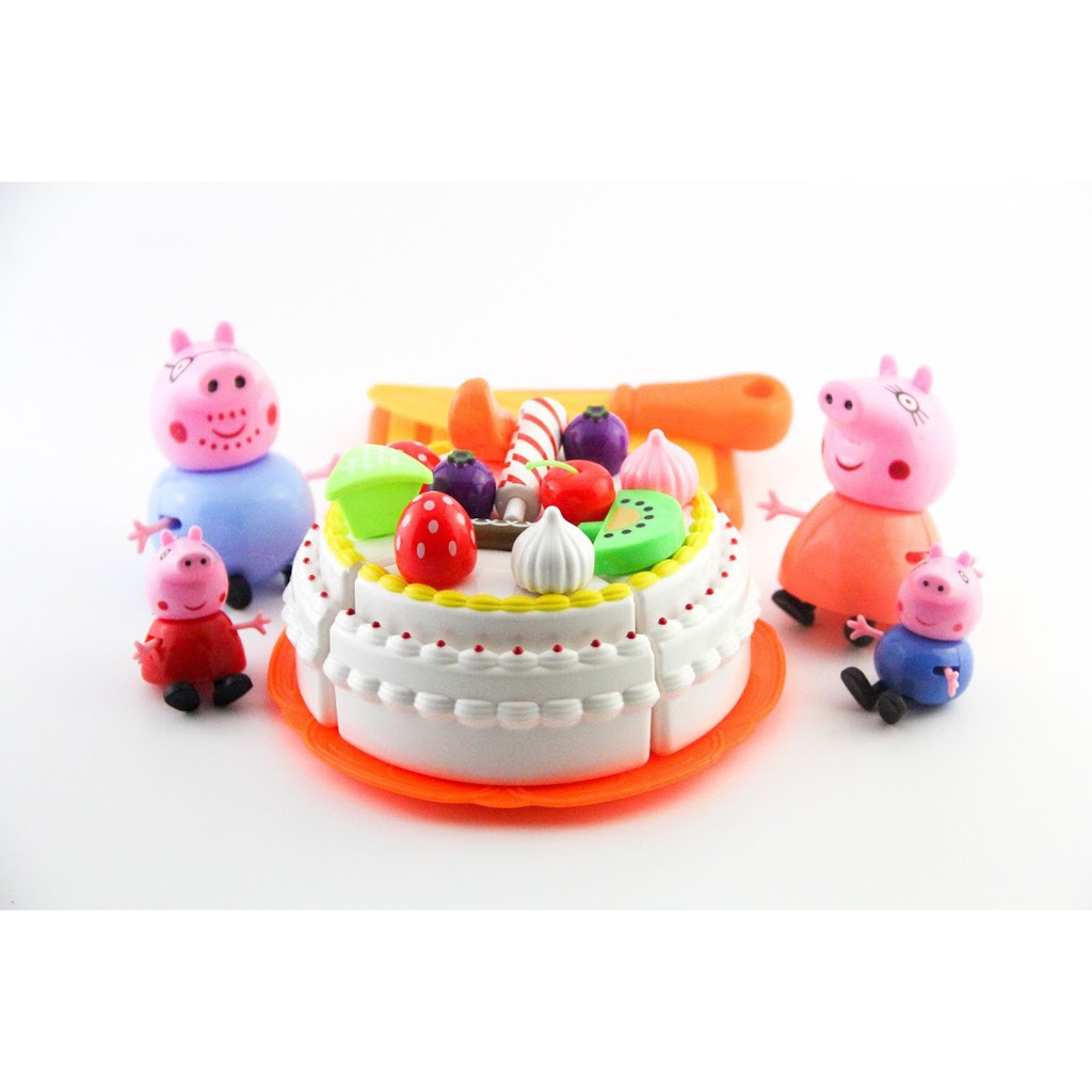 Bộ đồ chơi cắt bánh sinh nhật gia đình nhà lợn Peppa Pig