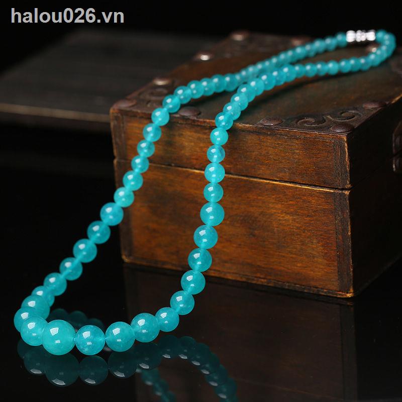 ✥❐۩[On stock] Lover necklace Natural ice amazonite crystal bracelet women s single circle couple bracelets mother s necklace men s multi-circle Buddhist beads