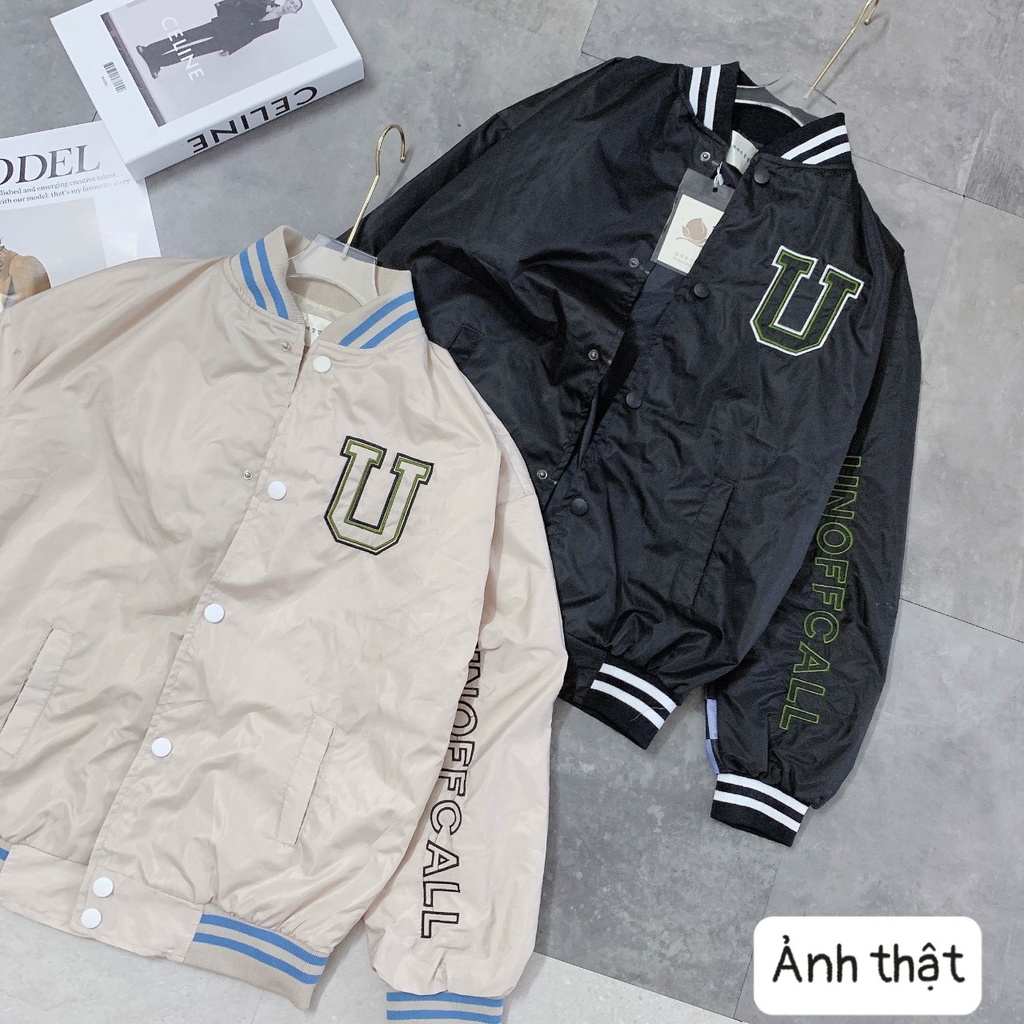 ÁO KHOÁC GIÓ NỮ DÁNG BOMBER CHỮ U