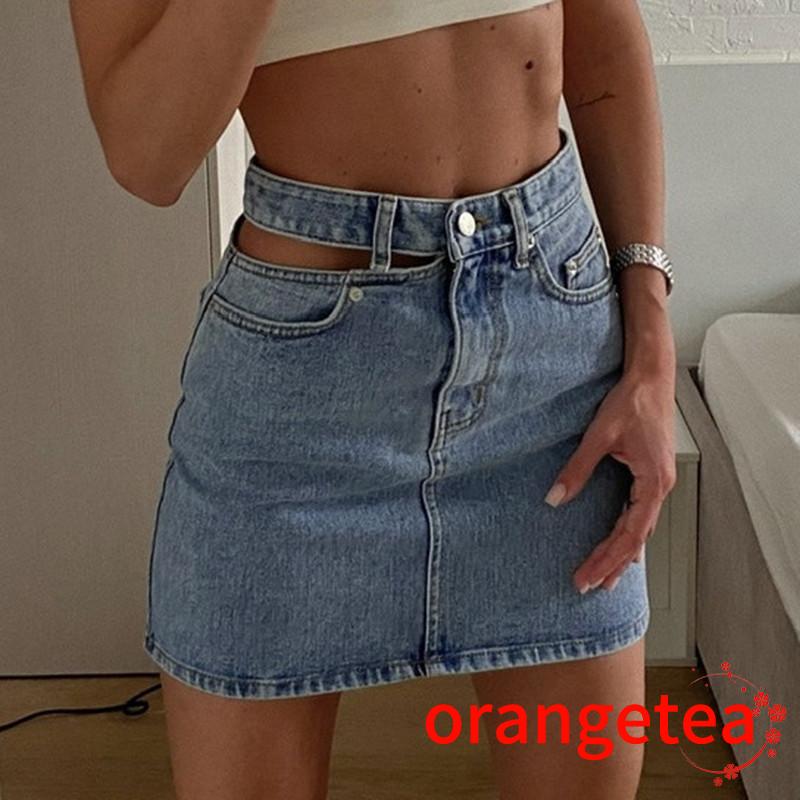 Chân Váy Jeans Chữ A Thời Trang Quyến Rũ Cho Nữ