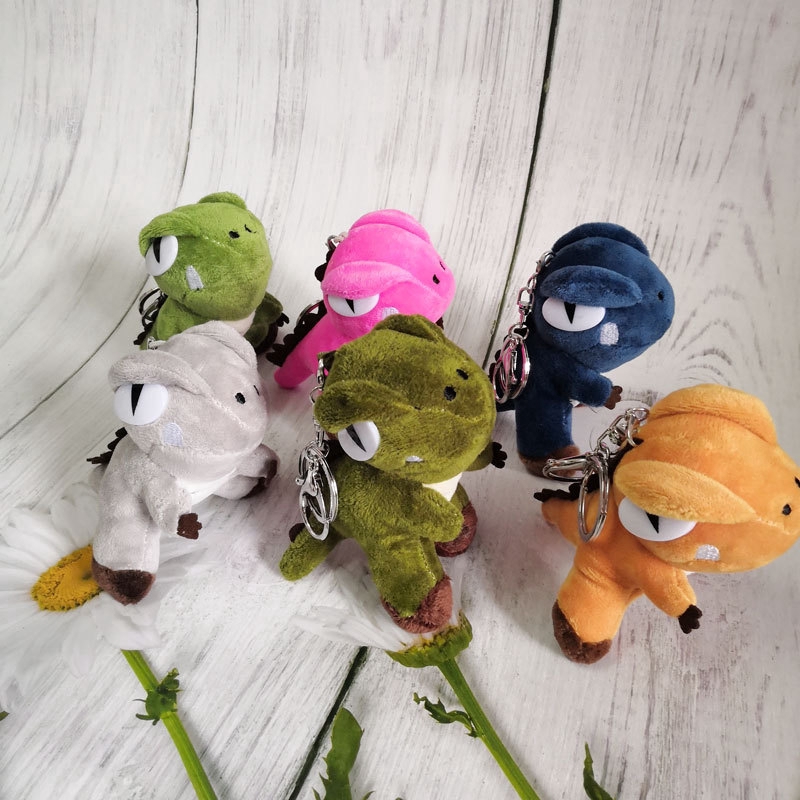 Móc khóa đính thú nhồi bông khủng long đáng yêu