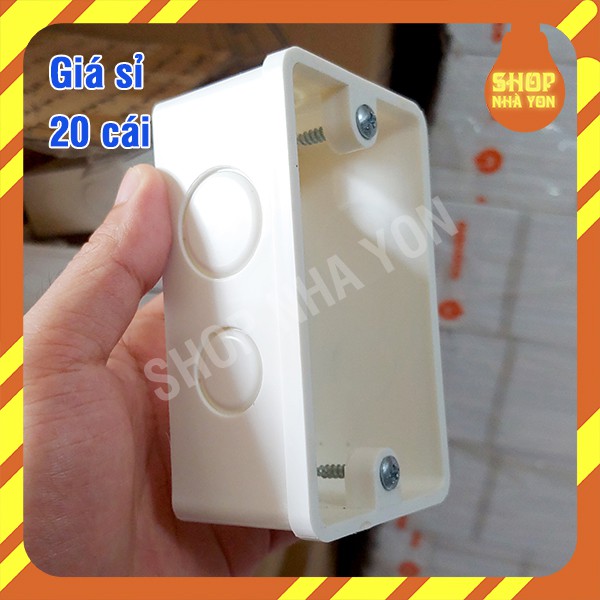 Giá sỉ 20 đế âm đơn đôi Nanoco nhựa ABS chống cháy chính hãng 100%