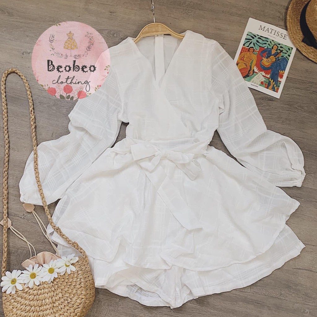 Jump xoè tầng tay bo phồng cột nơ eo 4 màu ulzzang