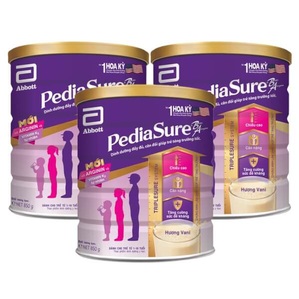 SỮA BỘT PEDIASURE BA 850G CHO TRE 1-10 TUỔI