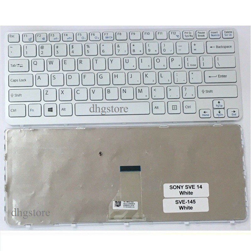 Bàn phím laptop Sony VAIO SVE-14 SVE14 SVE141 màu trắng/đen có khung 1 chân ốc BH 12 tháng