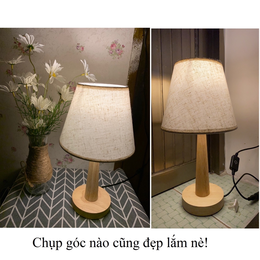 Đèn ngủ để bàn chân gỗ phong cách Nhật Bản NB01 - tặng kèm bóng LED tiết kiệm điện - HÀNG CÓ SẴN