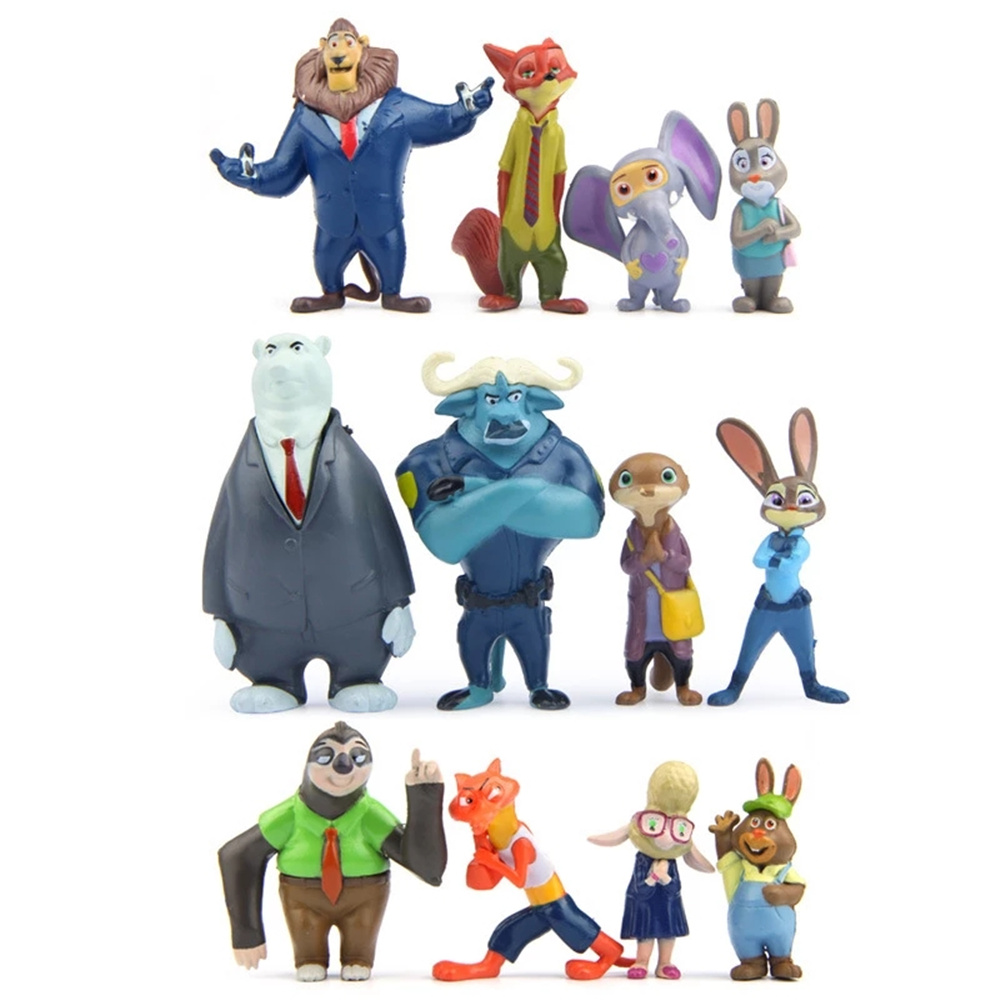 Set 12 Mô Hình Nhân Vật Phim Hoạt Hình Zootopia Bằng Pvc