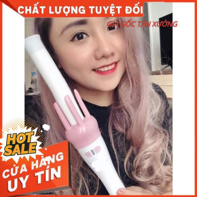 Máy uốn tóc tự động xoay 360 độ làm xoăn tóc bảo hành 6 tháng tặng kèm lược và kẹp tóc