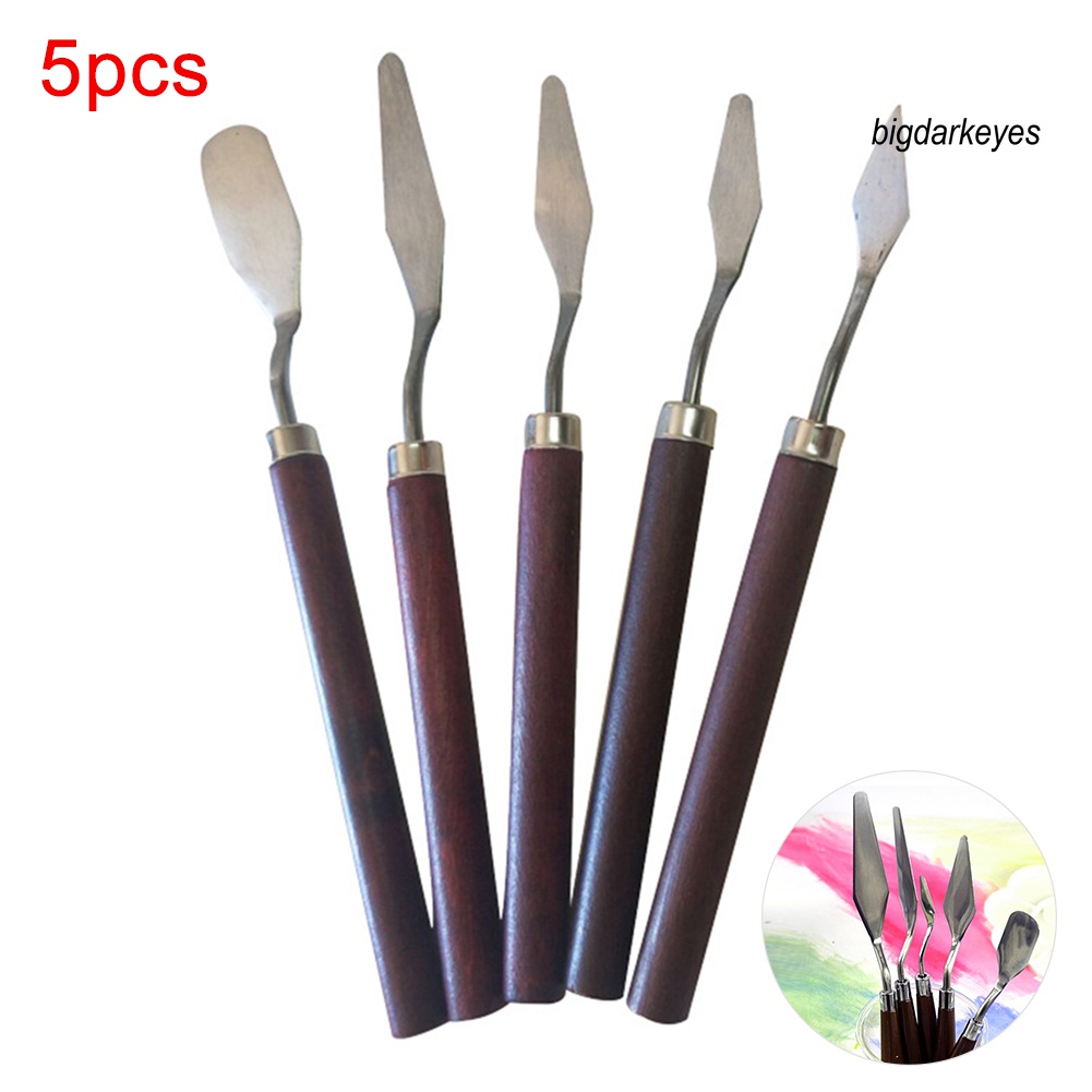 Nyt-bộ 5 Dao Cạo Màu Sơn Dầu Bằng Thép Không Gỉ Hỗn Hợp
