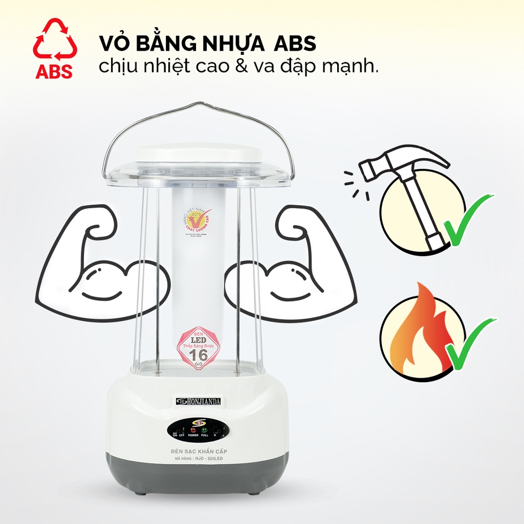 Đèn sạc tích điện đa năng Honjianda HJD-320 48 bóng LED siêu sáng