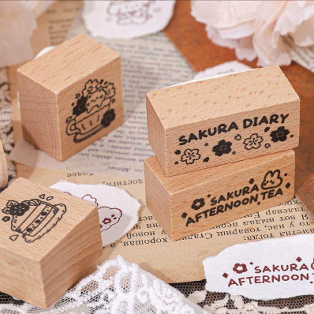 Con Dấu Bằng Gỗ Cao Su Dùng Trang Trí Sổ Tay Nhật Ký