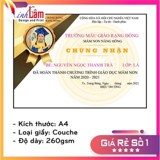Combo 50 giấy chứng nhận in theo yêu cầu