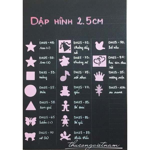 DH25-6 Dập hình hoa cúc cánh răng cưa 2.5cm