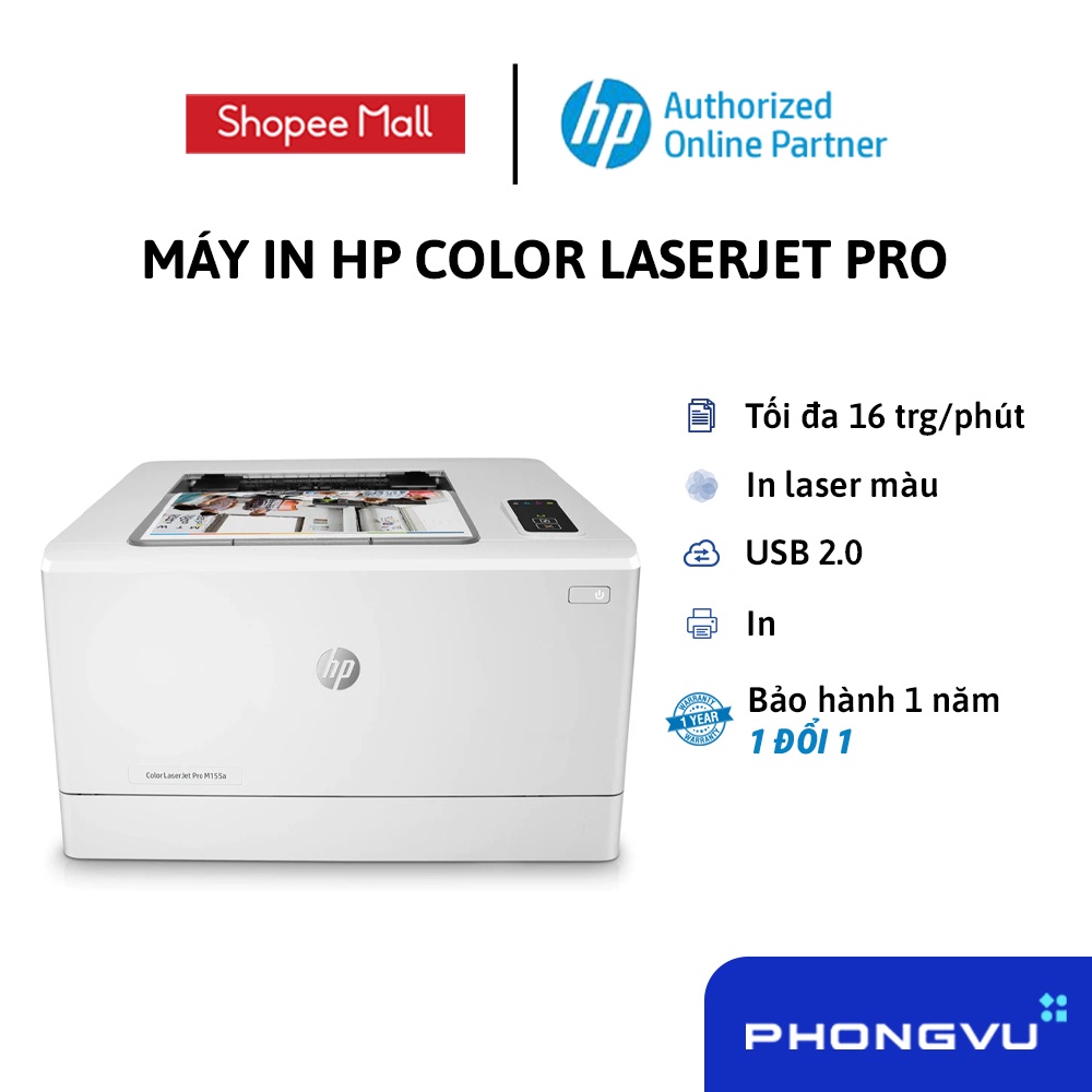 [LHP500 giảm 8% max 500K đơn từ 500K] - Máy in HP Color LaserJet Pro M155a - 7KW48A - Bảo hành 12 tháng