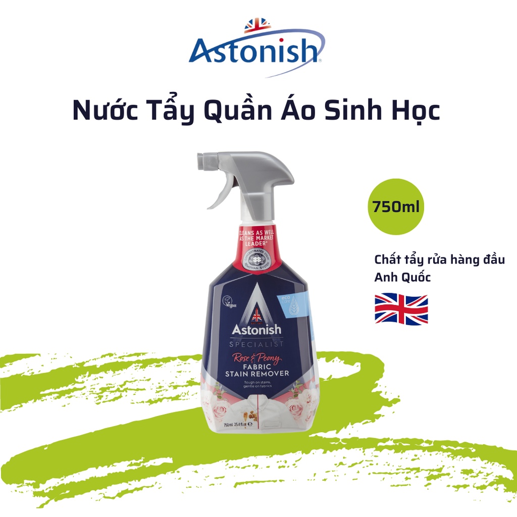 Chất tẩy quần áo hữu cơ Astonish tẩy áo trắng áo màu khỏi các vết bẩn cứng đầu