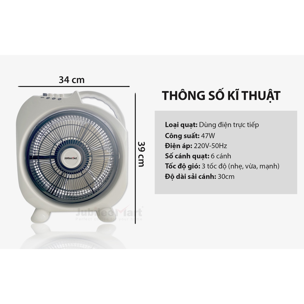 Quạt hộp gia dụng chính hãng Haibi giá rẻ Hồ Chí Minh 3 tốc độ gió. Bảo hành 12 tháng