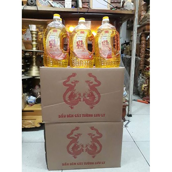 Dầu đèn Cát Tường lưu ly 1 thùng (6 chai Can to 1kg/can)