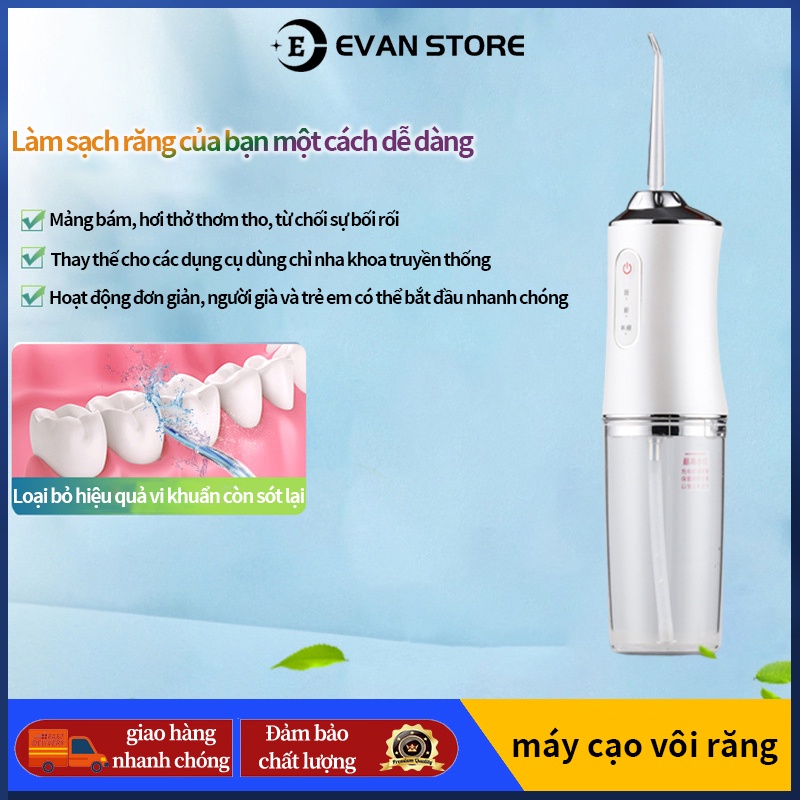 Tăm Nước Oral Irrigator Cầm Tay- Máy Tăm Nước Vệ Sinh Răng Miệng Cao Cấp - Máy Tăm Nước 4 Đầu Chuyên Dụng Làm Sạch Sâu