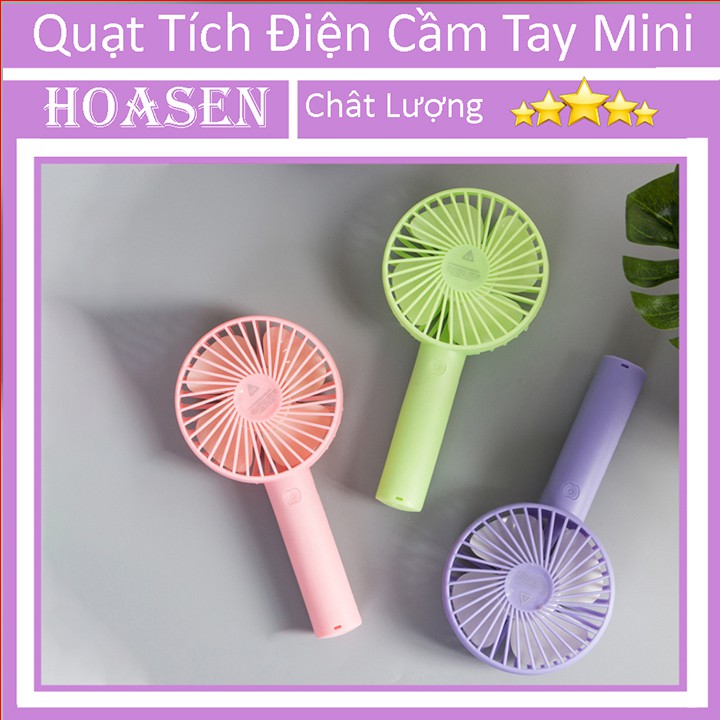 Quạt Mini Cầm Tay Tích Điện 3 Cấp Độ Thế Hệ Mới, Quạt Tích Điện Tặng Kèm Dây Sạc Tiện Lợi