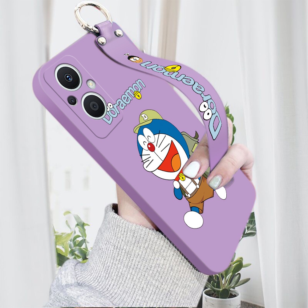 Ốp Điện Thoại Silicon Hình Doraemon Dễ Thương Có Dây Đeo Cho OPPO Reno7 Z 5G Reno 7 Pro A96 A76 A36